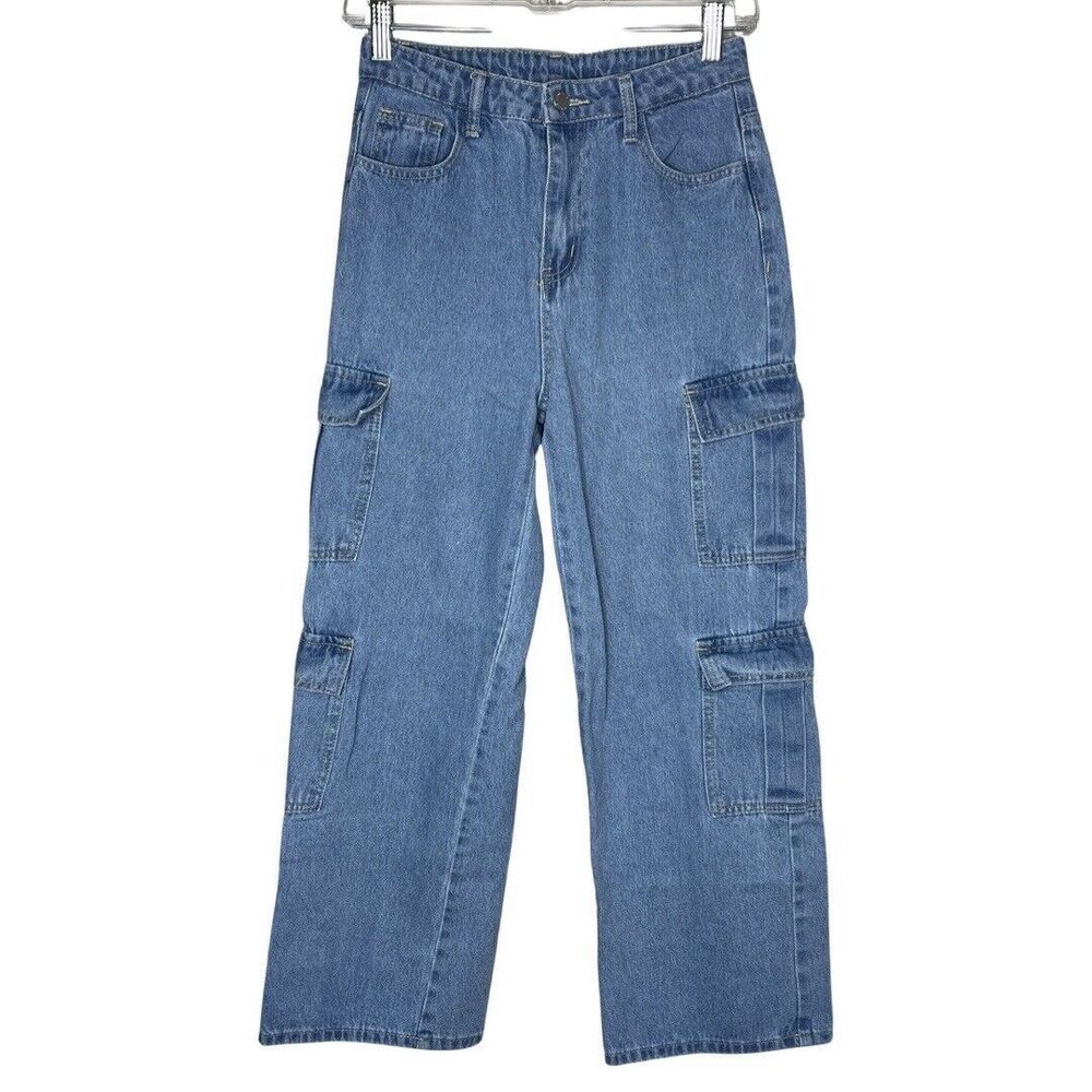 SHEIN Kids Blue Cargo Jeans